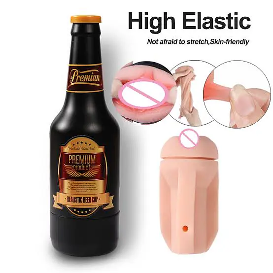 Beer bottle masturbation cup real vagina pussy - Master