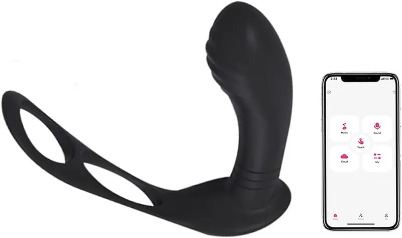 PulseSync Bluetooth App Controlled Prostate Vibrator with Dual Rings for Men - Master