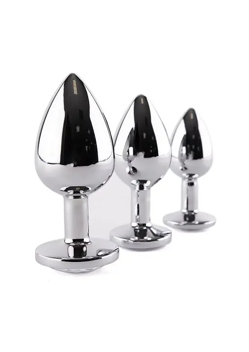 Crystal Steel Butt Plug Set (Assorted Colours) - Master