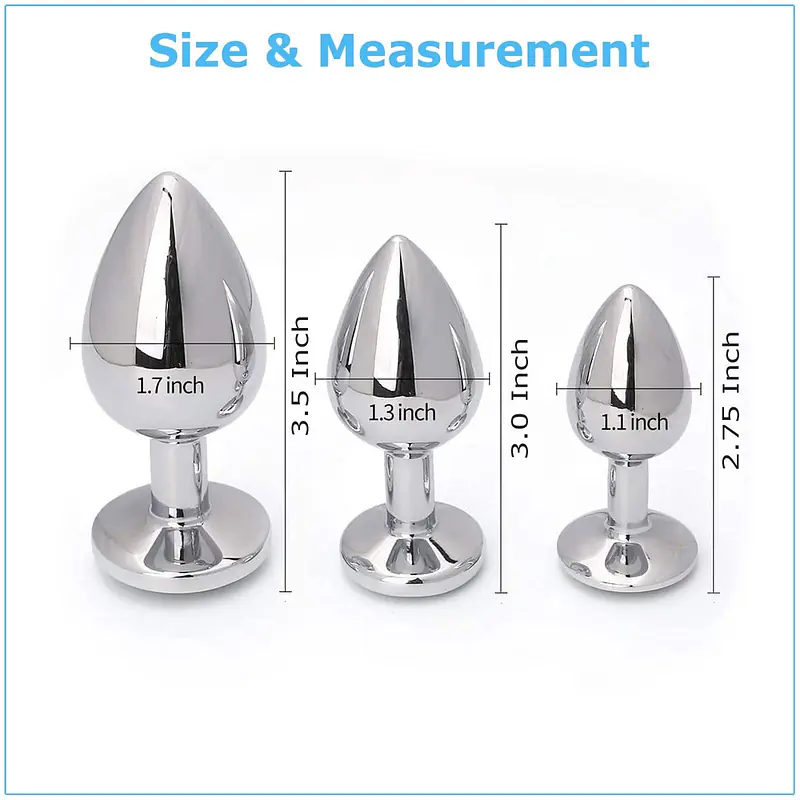 Crystal Steel Butt Plug Set (Assorted Colours) - Master
