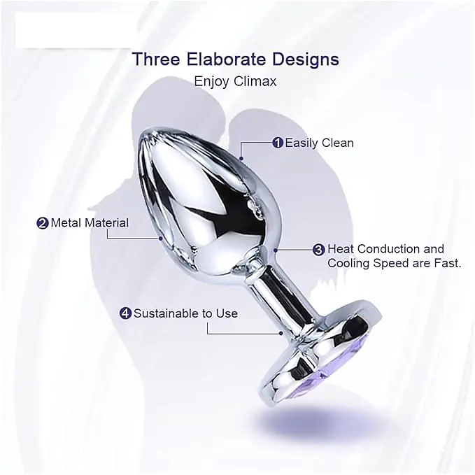 Crystal Steel Butt Plug Set (Assorted Colours) - Master