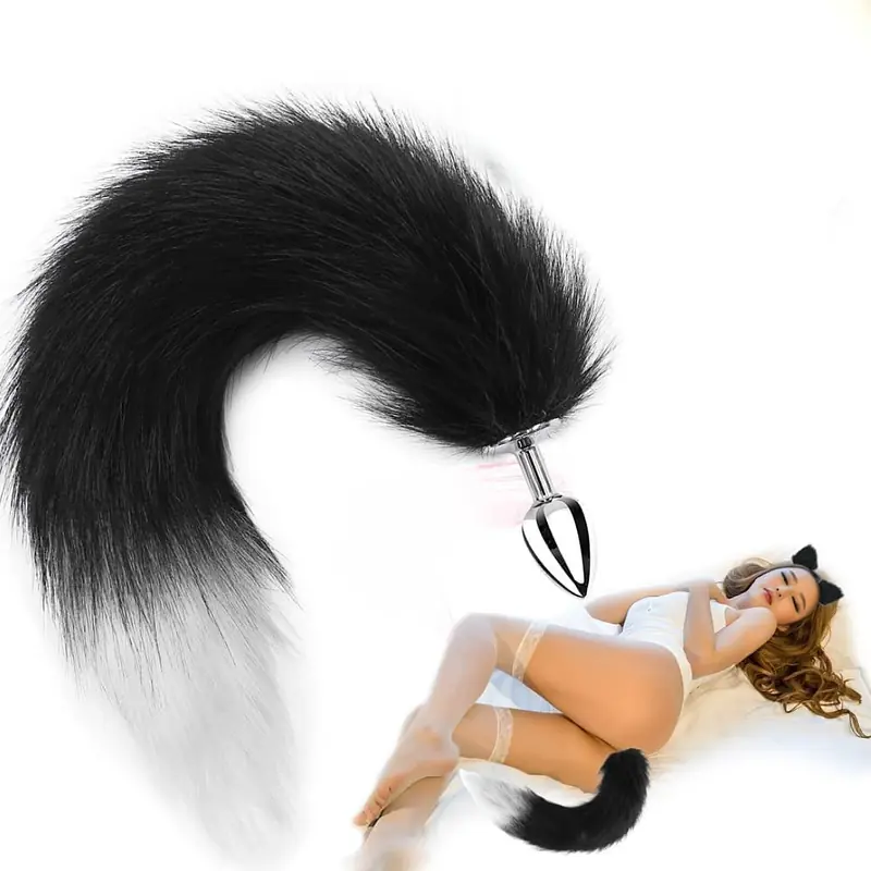 Foxy Kink Stainless Steel Butt Plug with Faux Fur Tail - Master