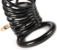 Black Steel Male Chastity Cage – 40mm Ring - Master