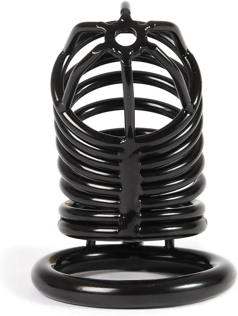 Black Steel Male Chastity Cage – 40mm Ring - Master