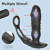Pro Pulse Thrusting & Vibrating Prostate Massager with Dual Rings - Master