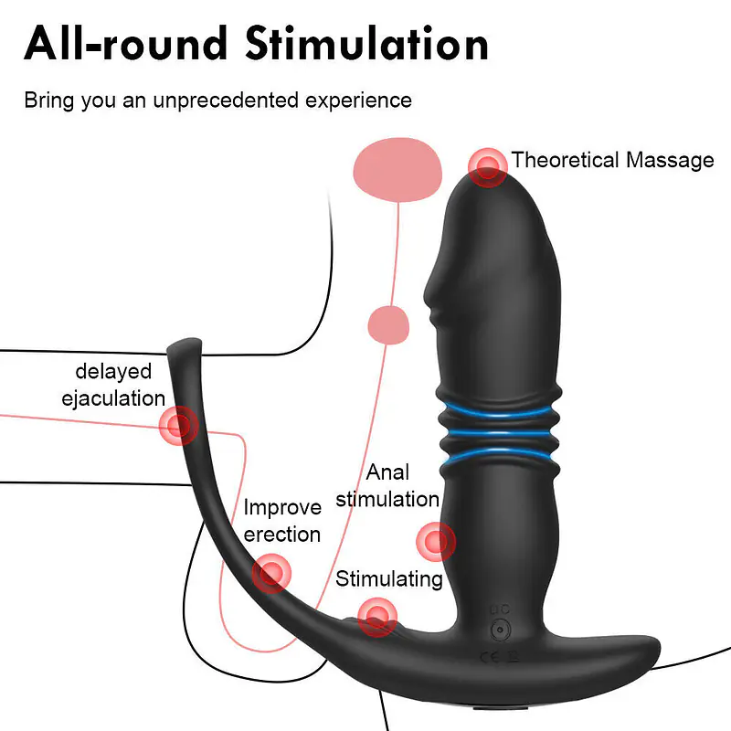 Pro Pulse Thrusting & Vibrating Prostate Massager with Dual Rings - Master