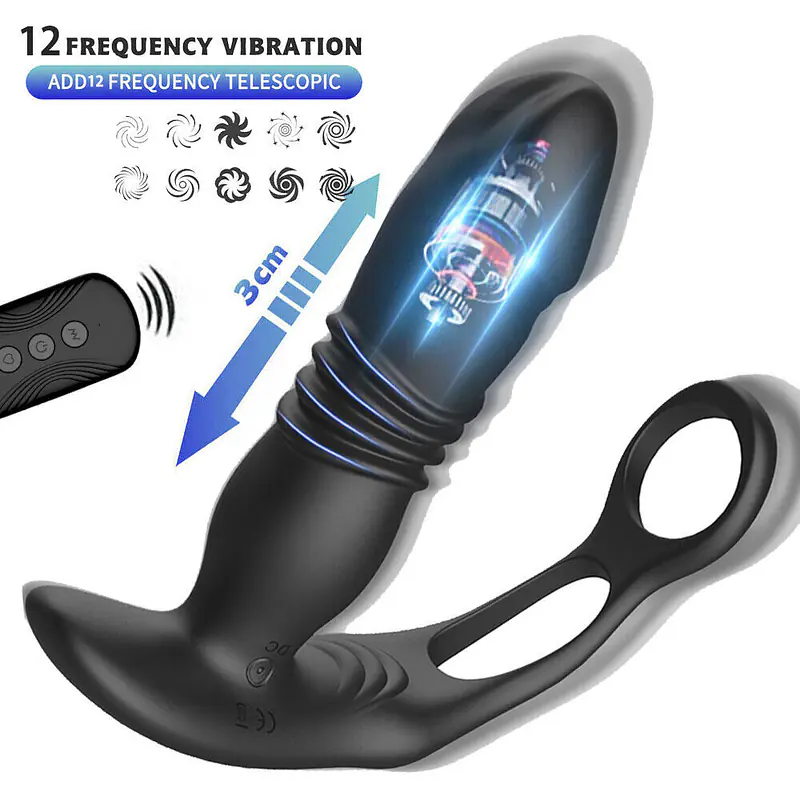 Pro Pulse Thrusting & Vibrating Prostate Massager with Dual Rings - Master