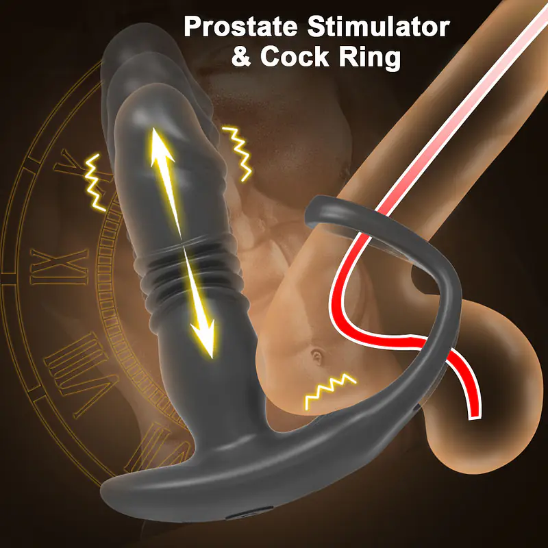 Pro Pulse Thrusting & Vibrating Prostate Massager with Dual Rings - Master
