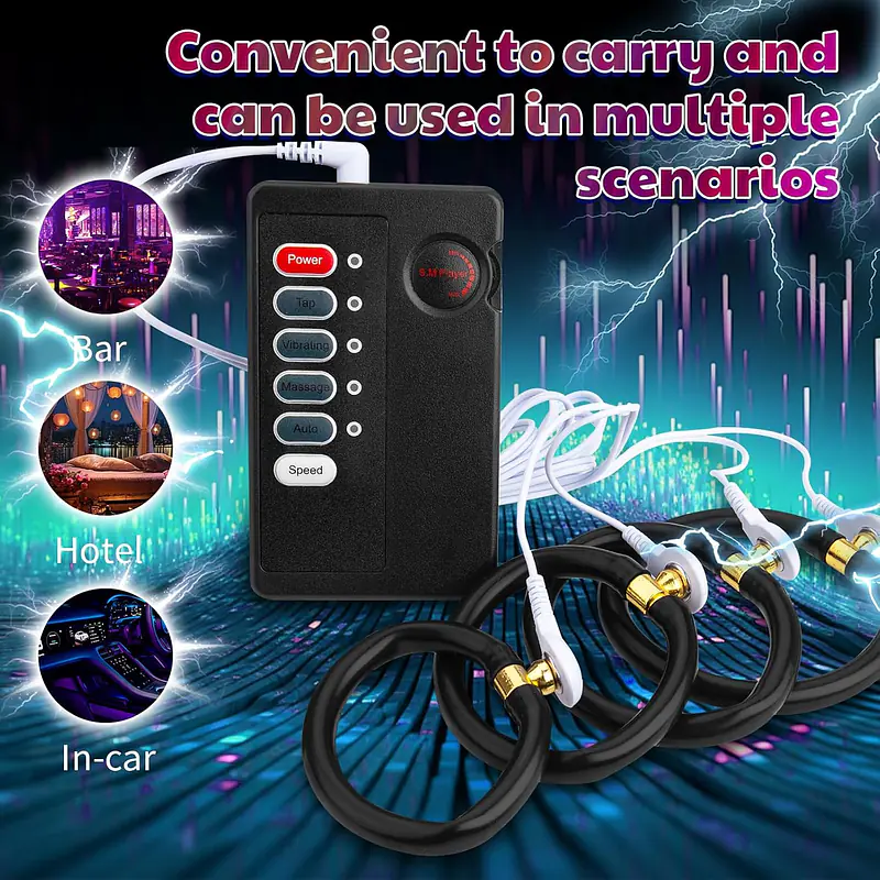 Shock Pulse Pro Electric Pleasure Rings With Remote - Master