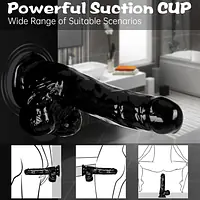 Dark Desire 9-Inch Black Suction Dildo with Veins - Master