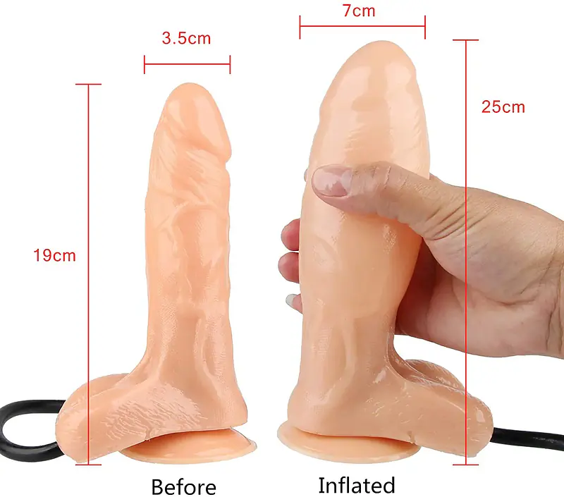InflateX 7 Inch Expandable Suction Dildo - Master