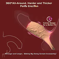 Skin Tone Vibrating Penis Sleeve with Support Ring for Men - Master