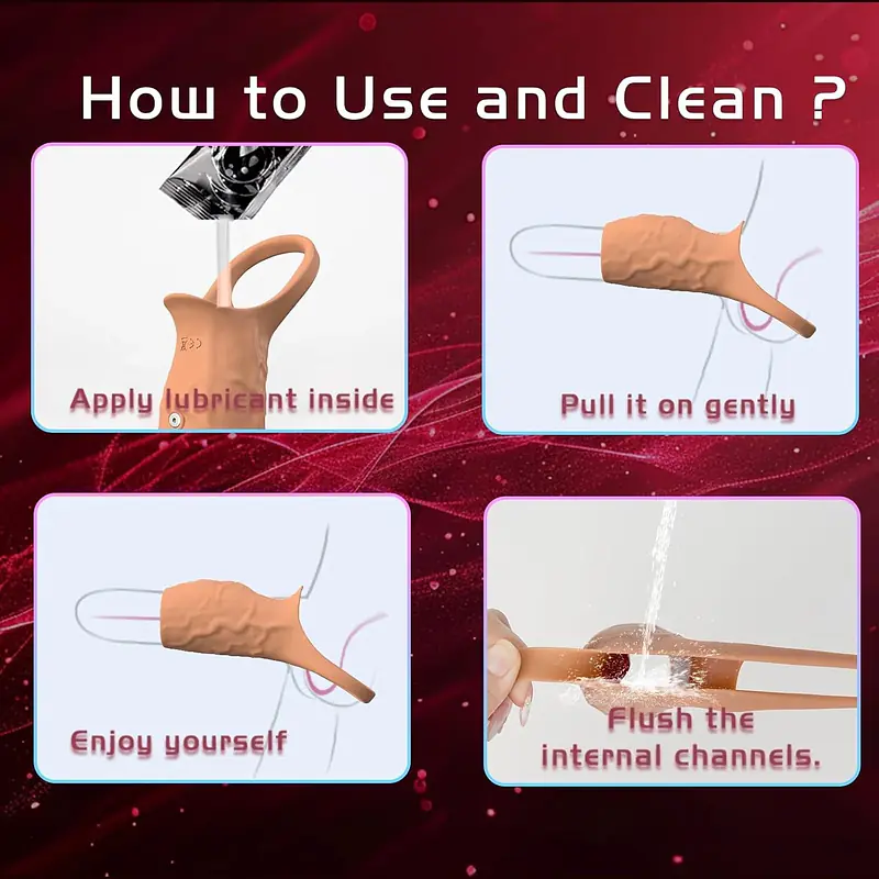 Skin Tone Vibrating Penis Sleeve with Support Ring for Men - Master