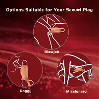 Skin Tone Vibrating Penis Sleeve with Support Ring for Men - Master