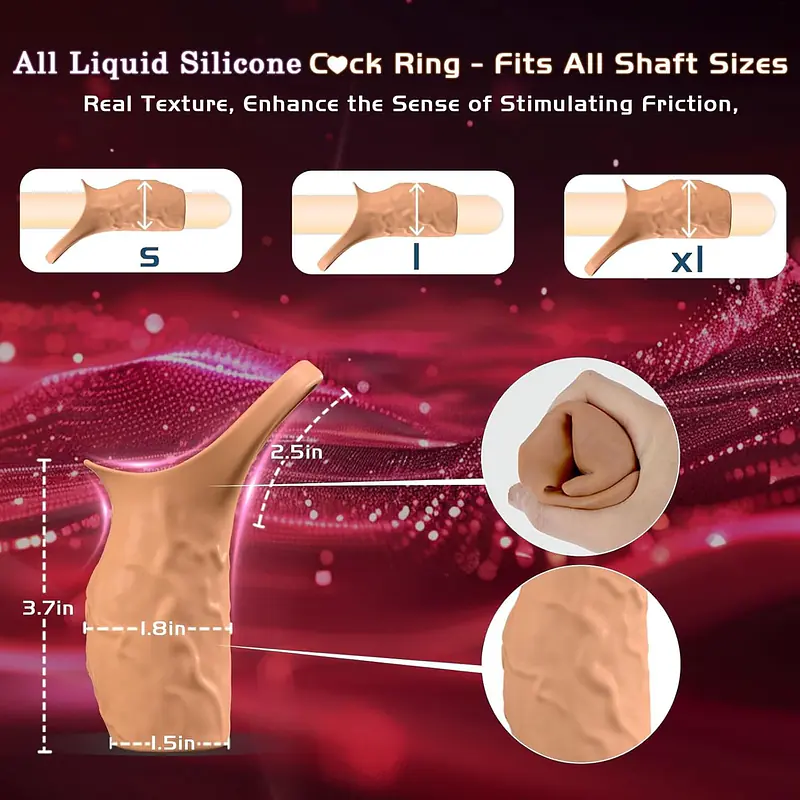 Skin Tone Vibrating Penis Sleeve with Support Ring for Men - Master