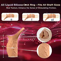Skin Tone Vibrating Penis Sleeve with Support Ring for Men - Master