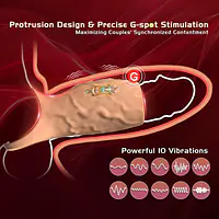 Skin Tone Vibrating Penis Sleeve with Support Ring for Men - Master