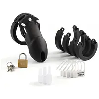 Black Silicone Male Chastity Cage - Master