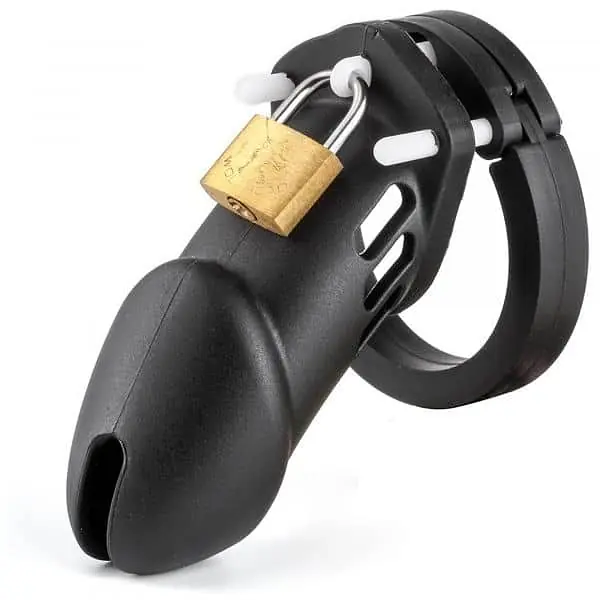 Black Silicone Male Chastity Cage - Master