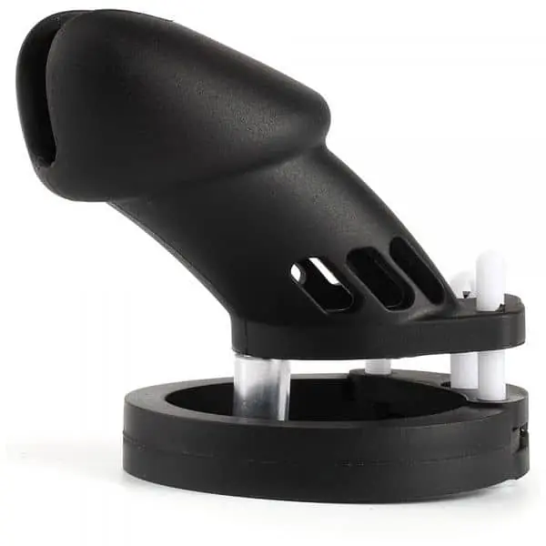 Black Silicone Male Chastity Cage - Master