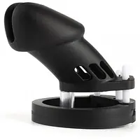 Black Silicone Male Chastity Cage - Master