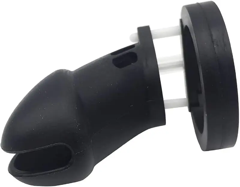 Black Silicone Male Chastity Cage - Master