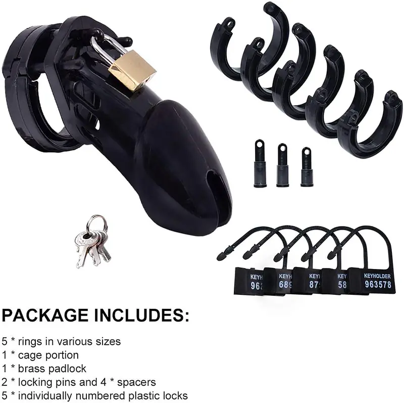 Black Silicone Male Chastity Cage - Master