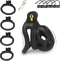 Black Guardian Nub Resin Chastity Cage - Master