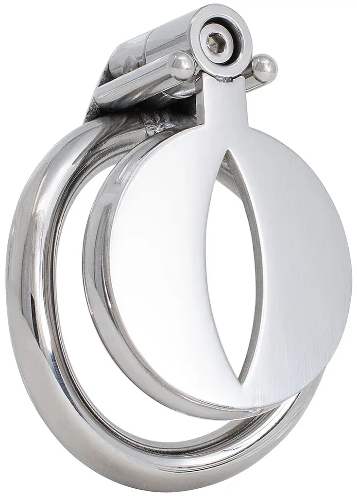 Steel Lock V-Cut Flat Chastity Cage - Master