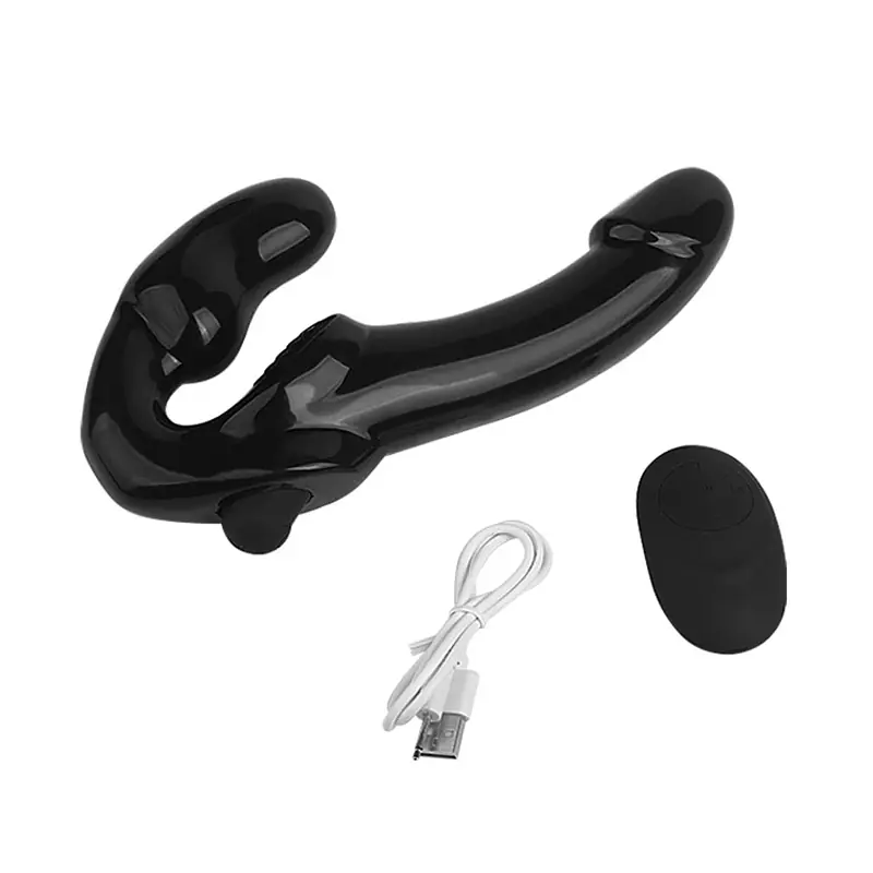 Dual Wave Remote Control Strapless Strap On Dildo for Lesbian and Couples - Master