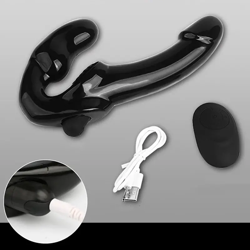 Dual Wave Remote Control Strapless Strap On Dildo for Lesbian and Couples - Master