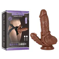 Hajiang Vibrating Strap-On Realistic Dildo with Harness - Master