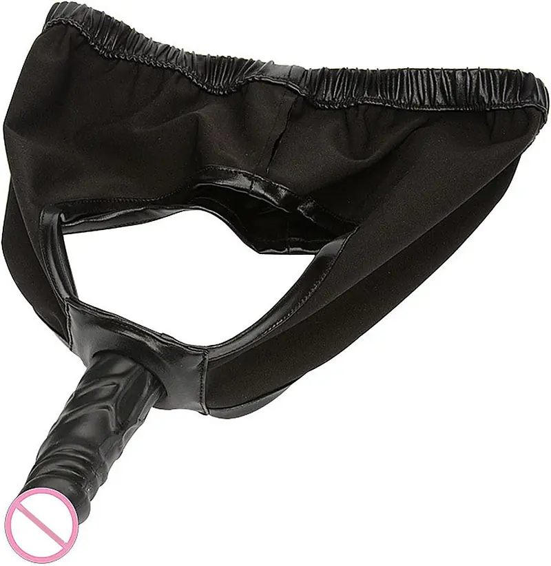 Black Wearable Panty with Built-In Dildo - Master