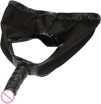 Black Wearable Panty with Built-In Dildo - Master