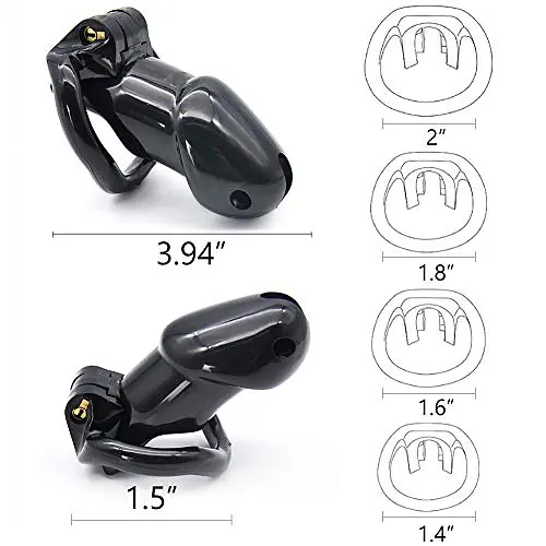 Obsidian Lock Polycarbonate Male Chastity Cage - Colour: Black