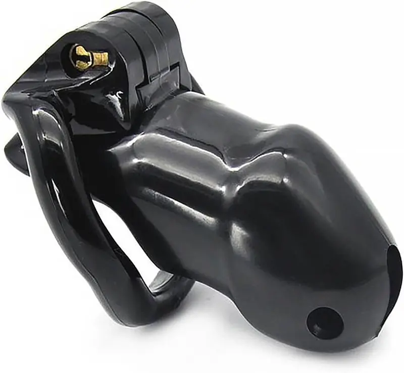 Obsidian Lock Polycarbonate Male Chastity Cage - Colour: Black