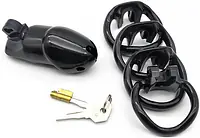 Obsidian Lock Polycarbonate Male Chastity Cage - Colour: Black