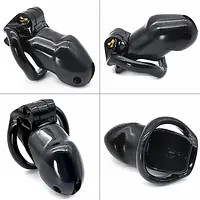 Obsidian Lock Polycarbonate Male Chastity Cage - Colour: Black