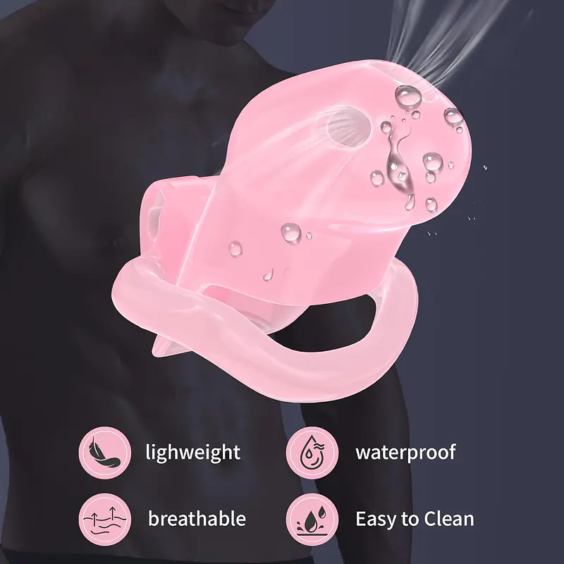 Obsidian Lock Polycarbonate Male Chastity Cage - Colour: Pink