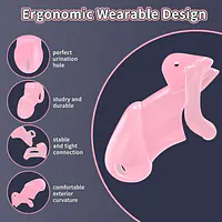 Obsidian Lock Polycarbonate Male Chastity Cage - Colour: Pink