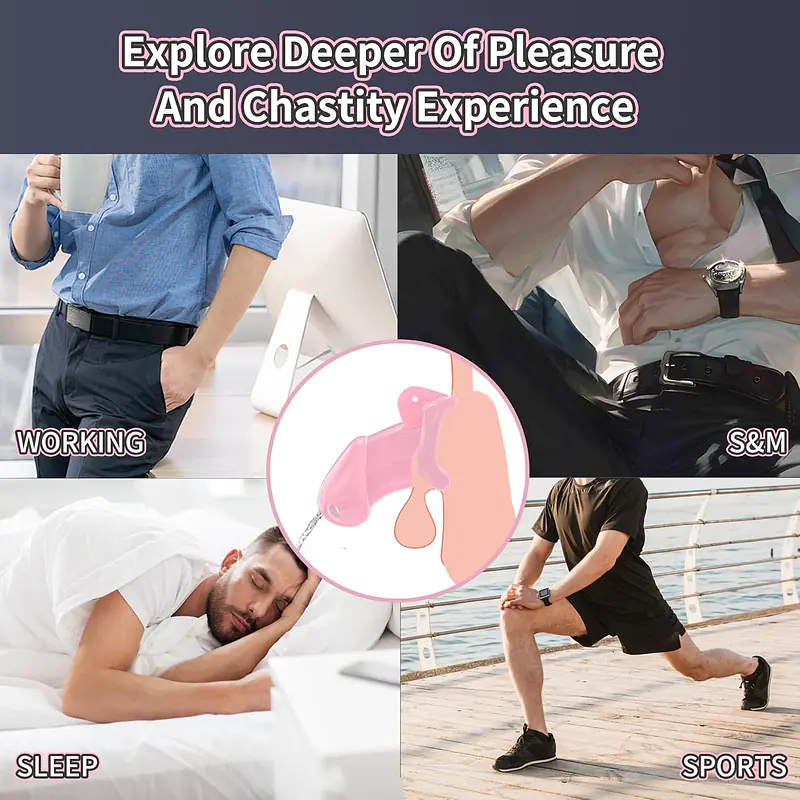 Obsidian Lock Polycarbonate Male Chastity Cage - Colour: Pink