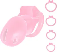 Obsidian Lock Polycarbonate Male Chastity Cage - Colour: Pink