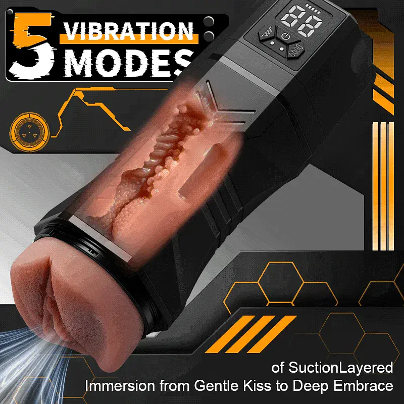Air Pulse Automatic Masturbator for Men with 5 Suction Levels & 9 Vibration Modes - Master