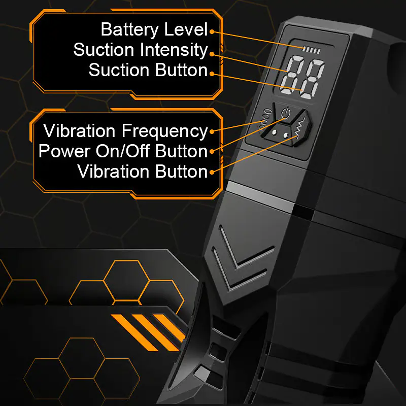 Air Pulse Automatic Masturbator for Men with 5 Suction Levels & 9 Vibration Modes - Master