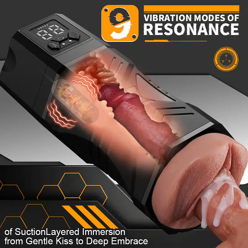 Air Pulse Automatic Masturbator for Men with 5 Suction Levels & 9 Vibration Modes - Master