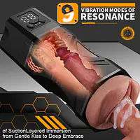 Air Pulse Automatic Masturbator for Men with 5 Suction Levels & 9 Vibration Modes - Master