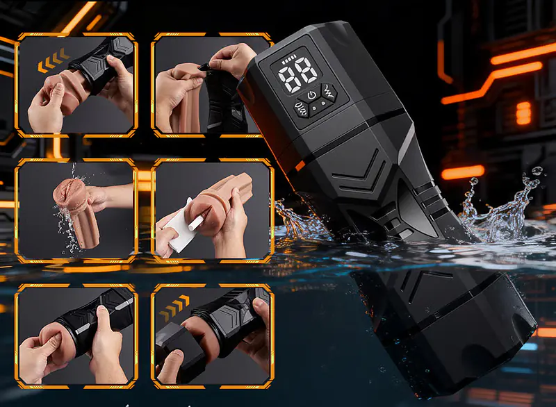Air Pulse Automatic Masturbator for Men with 5 Suction Levels & 9 Vibration Modes - Master