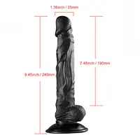 Black Thunder Veined 9.5-Inch Realistic Dildo - Master