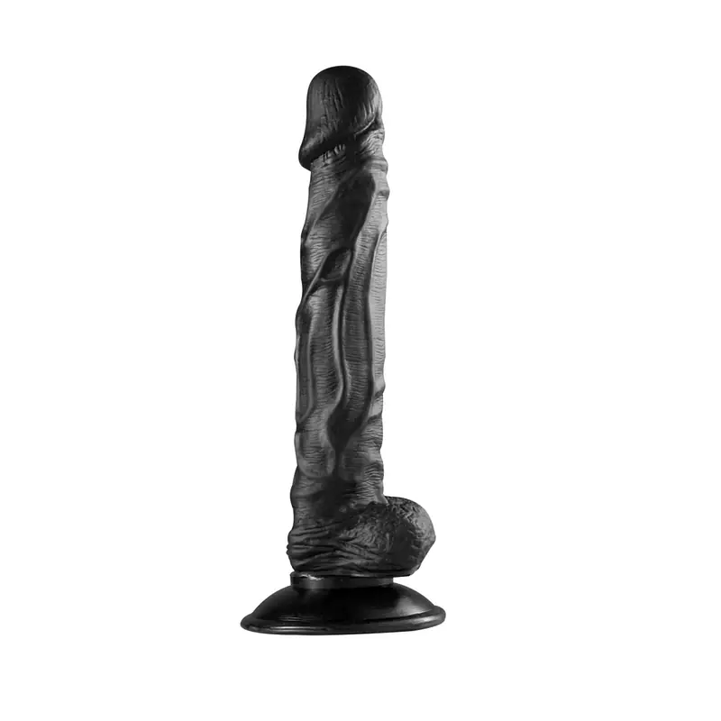 Black Thunder Veined 9.5-Inch Realistic Dildo - Master