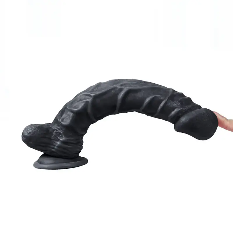 Black Thunder Veined 9.5-Inch Realistic Dildo - Master